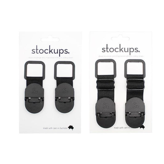 Stockups Bundle Pack - 1x Non-Extendable & 1x Extendable Fashion Clip Sets - Black - Auzzistore