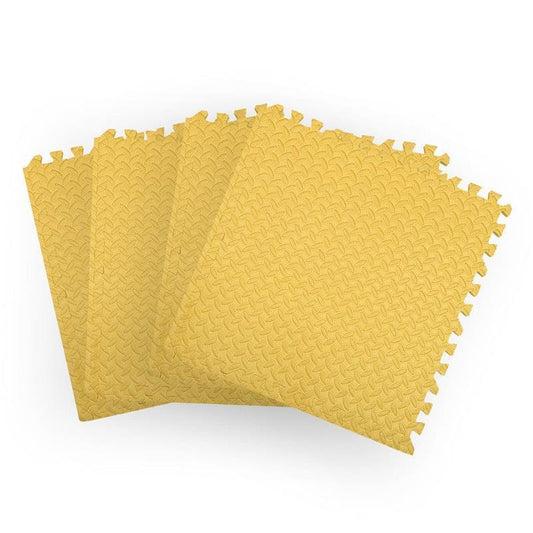 BoPeep EVA Foam Kids Play Mat - Interlocking Waterproof Yellow 4-Pack