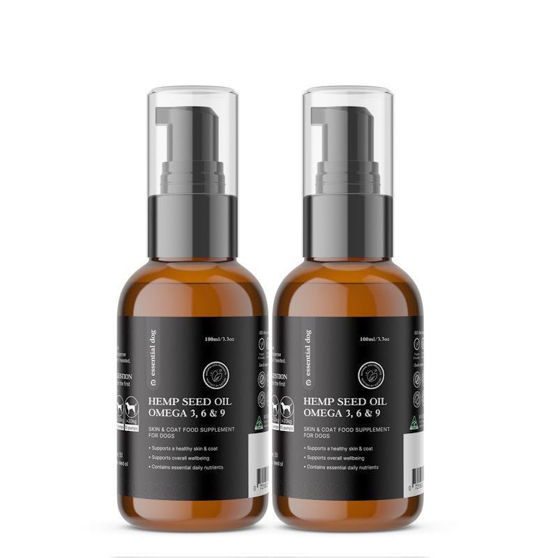 Essential Dog 100% Raw Hemp Seed Oil - 2x100ml