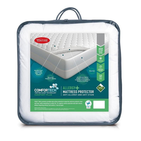 Tontine Comfortech Comfort Plus King Bed Anti Allergy Mattress Protector 1pc - Auzzistore