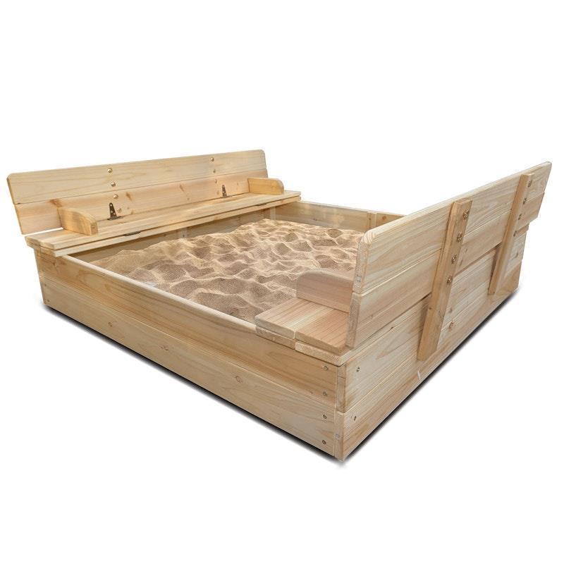 Lifespan Kids Strongbox Square Sandpit - Fun Outdoor Play for Kids