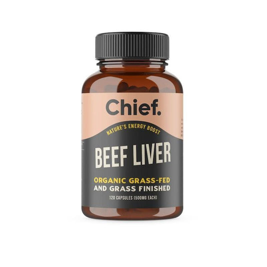 Chief Organic Beef Liver (Energy - Iron, B12) 120 Capsules-Auzzi Store