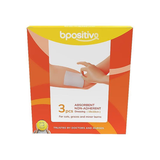 bpositive Absorbent Non-Adherent Dressing 10cm x 10cm - 2 Pack