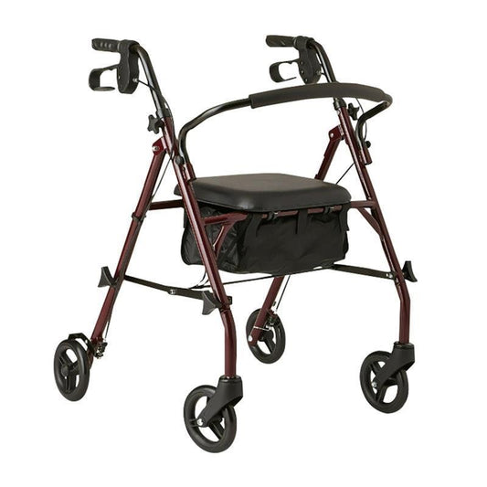 Orthonica Foldable Steel Frame Rollator Mobility Aid - 4 Wheel Walker