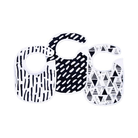 Tiny Twinkle Feeder Bib Set of 3 - Black & White