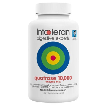 Intoleran Quatrase 10,000 - 108 Capsules for Comprehensive Food Intolerance Support