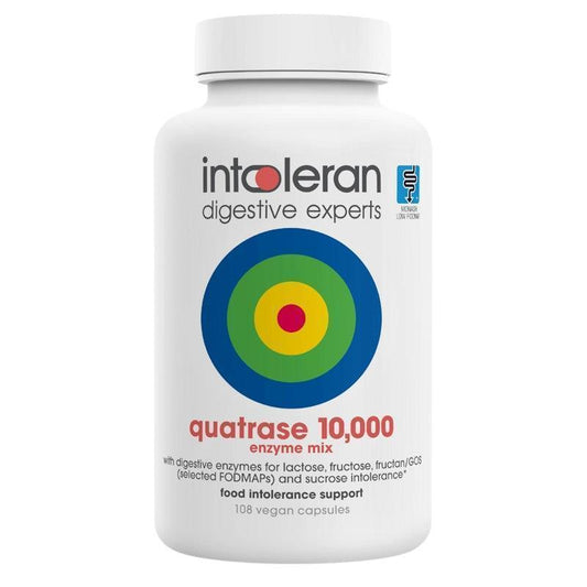 Intoleran Quatrase 10,000 - 108 Capsules for Comprehensive Food Intolerance Support
