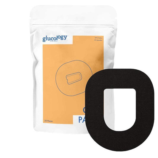 Glucology 25 Pack CGM Patches for Omnipod - Black