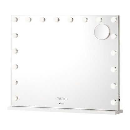 Oikiture Bluetooth Hollywood Makeup Mirror with 18 LED Lights - White