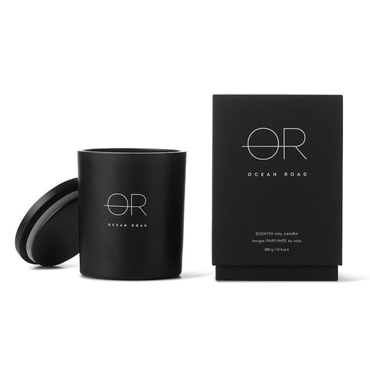 Ocean Road Black Home Soy Candle 380g - Invigorating Scented Ambience-Auzzi Store