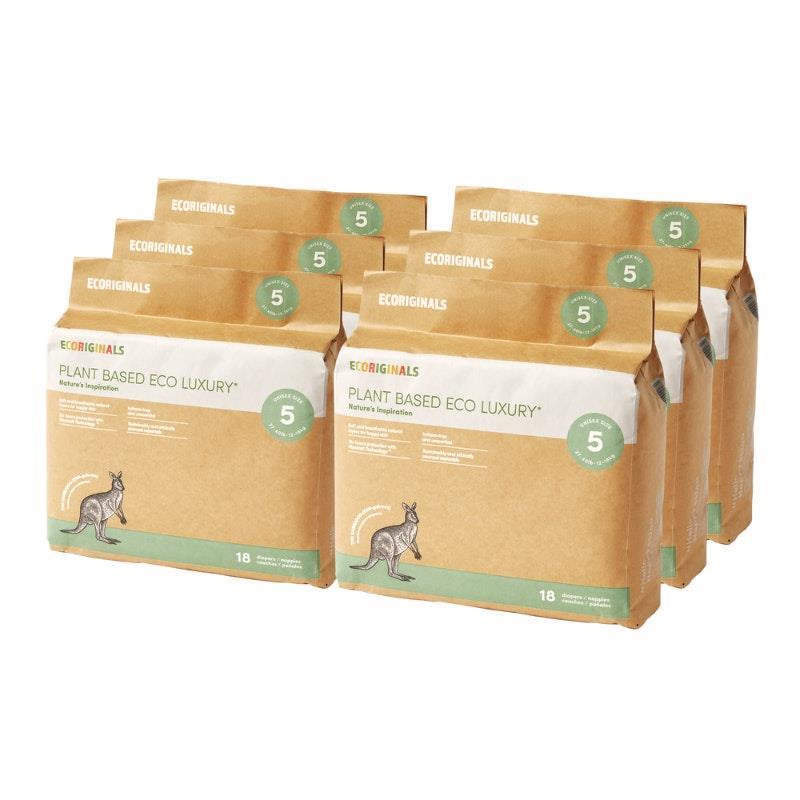Ecoriginals 6 Packs of Walker Nappies (12-18kg) - Eco-Friendly & Super Absorbent