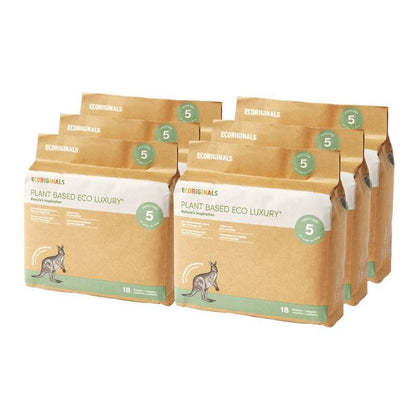 Ecoriginals 6 Packs of Walker Nappies (12-18kg) - Eco-Friendly & Super Absorbent