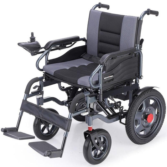Equipmed PowerCruise LongRange Electric Folding Wheelchair - Grey & Black