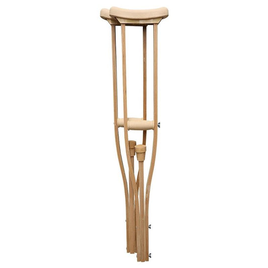 Livingstone Adjustable Wooden Underarm Crutches - Medium (107-132cm), 1 Pair