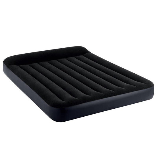Intex Dura-Beam Classic Inflatable Airbed Mattress w/ Pillow Rest Black Queen - Cozy Comfort Anywhere-Auzzi Store