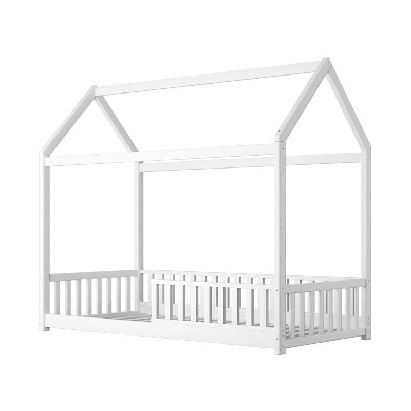 Oikiture Corie House Bed Frame for Kids - Wooden Timber Single