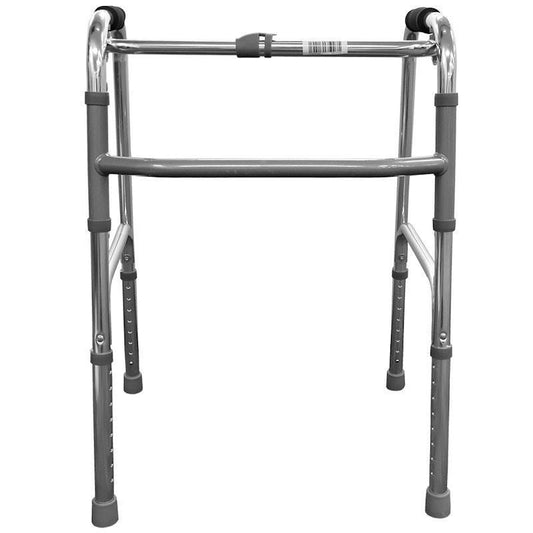 Livingstone Adjustable Folding Walking Frame - Aluminium, 56 cm with Step by Step Function