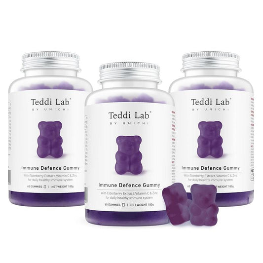 Unichi Elderberry Immune Defence Gummies - 60 Gummies x3 Pack