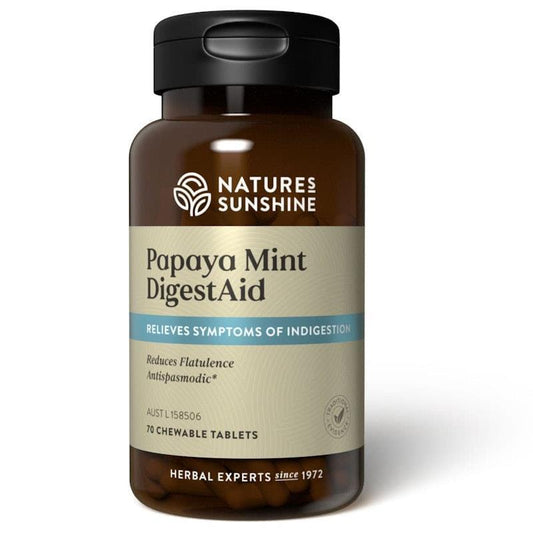 Nature's Sunshine Papaya Mint DigestAid 70 Tablets - Natural Digestive Support-Auzzi Store