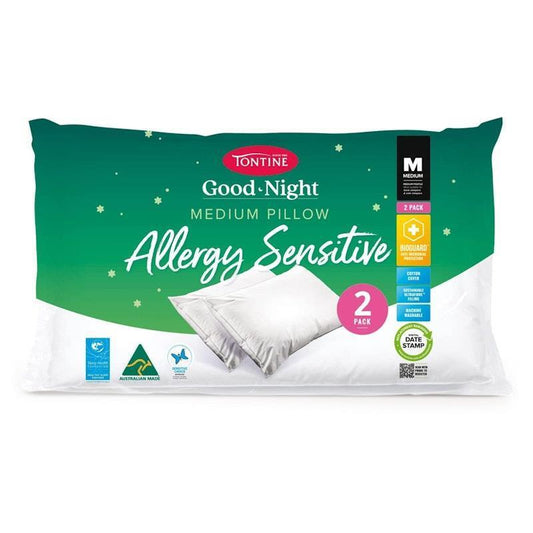 2pc Tontine Good Night Allergy Pillow - Medium Profile Pack
