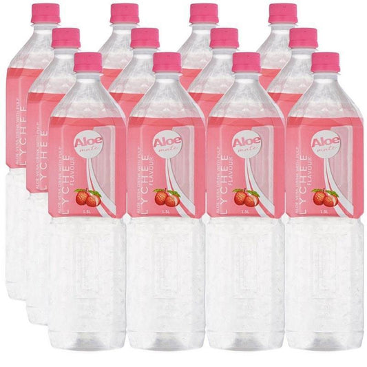 Aloe Mate Aloe Vera Drink - Lychee 1.5L - 12 Pack