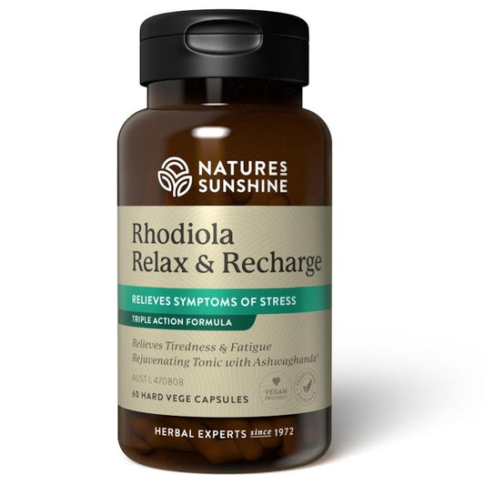 Nature's Sunshine Rhodiola Relax 60 Capsules - Stress Relief Formula