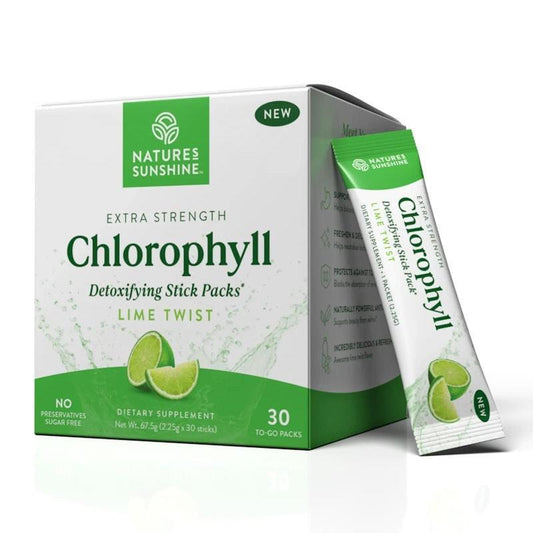 Nature's Sunshine Extra Strength Chlorophyll Stick Packs - 30 Lime Twist