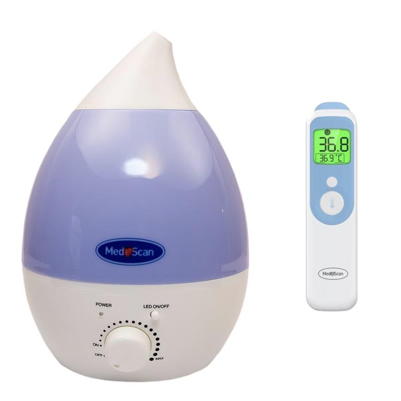 MedeScan Rainbow Mist Humidifier + Multifunction Thermometer Bundle
