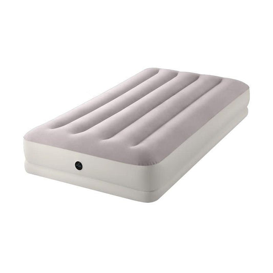 Intex Dura-Beam Prestige Mid-Rise Inflatable Twin Airbed with FastFill USB Pump - Cream-Auzzi Store