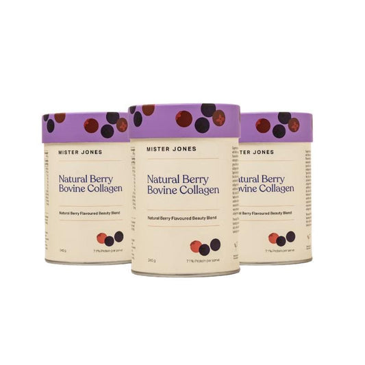 Mister Jones Bovine Collagen Natural Berry 3-Pack - Beauty from Within-Auzzi Store