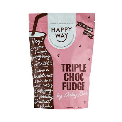 Happy Way Ashy Bines Triple Choc Fudge Vegan Protein Powder 500g - Guilt-Free Indulgence