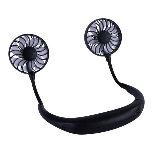 Living Today Sports Rechargeable Neck Fan - Portable 3 Speeds USB Charging (Black)