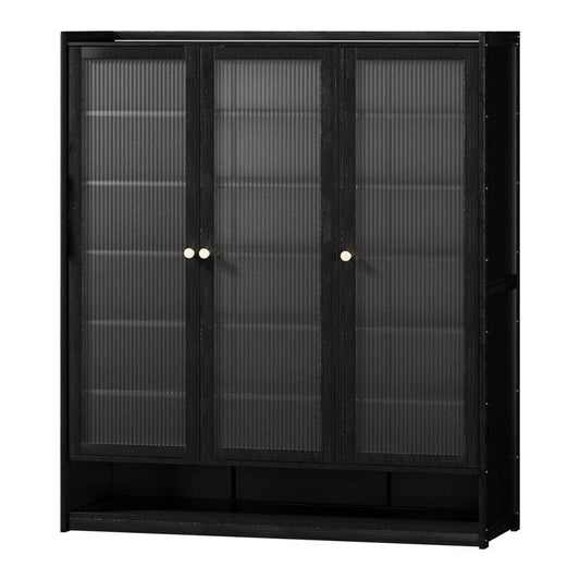 Oikiture 3-Door Shoe Cabinet - Black Shoe Storage Rack-Auzzi Store