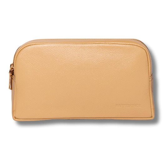 Happy Skin Co Leather Cosmetic Beauty Bag – Tan