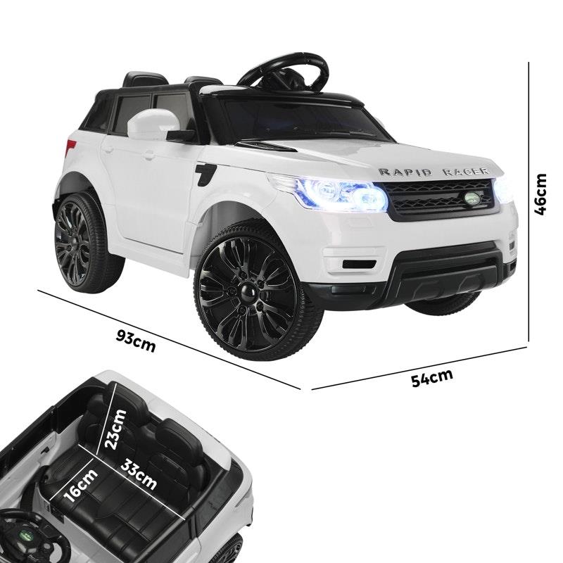 Mazam Kids Ride On Car - 12V Electric Remote Control Vehicle - White