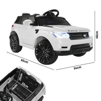 Mazam Kids Ride On Car - 12V Electric Remote Control Vehicle - White