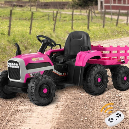 Mazam Kids 12V Electric Ride On Car Tractor with Remote Control - Pink-Auzzi Store