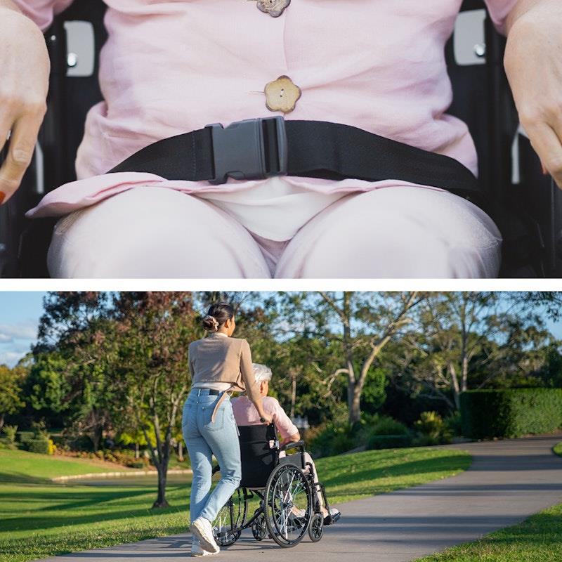 Equipmed 24 Inch Folding Wheelchair - X-Large Dark Grey