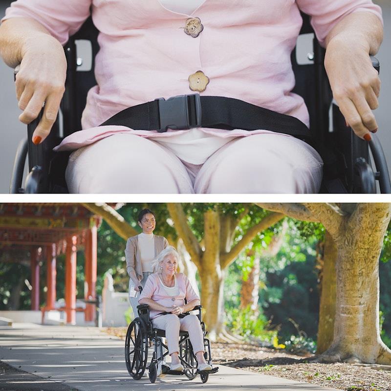 Equipmed 24 Inch Folding Wheelchair with Park Brakes - Black