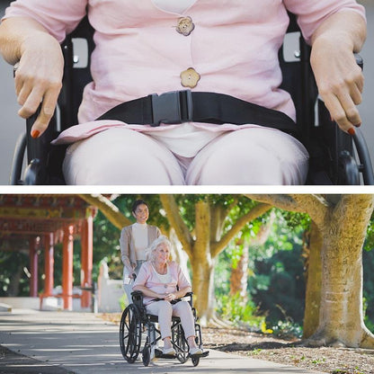 Equipmed 24 Inch Folding Wheelchair with Park Brakes - Black