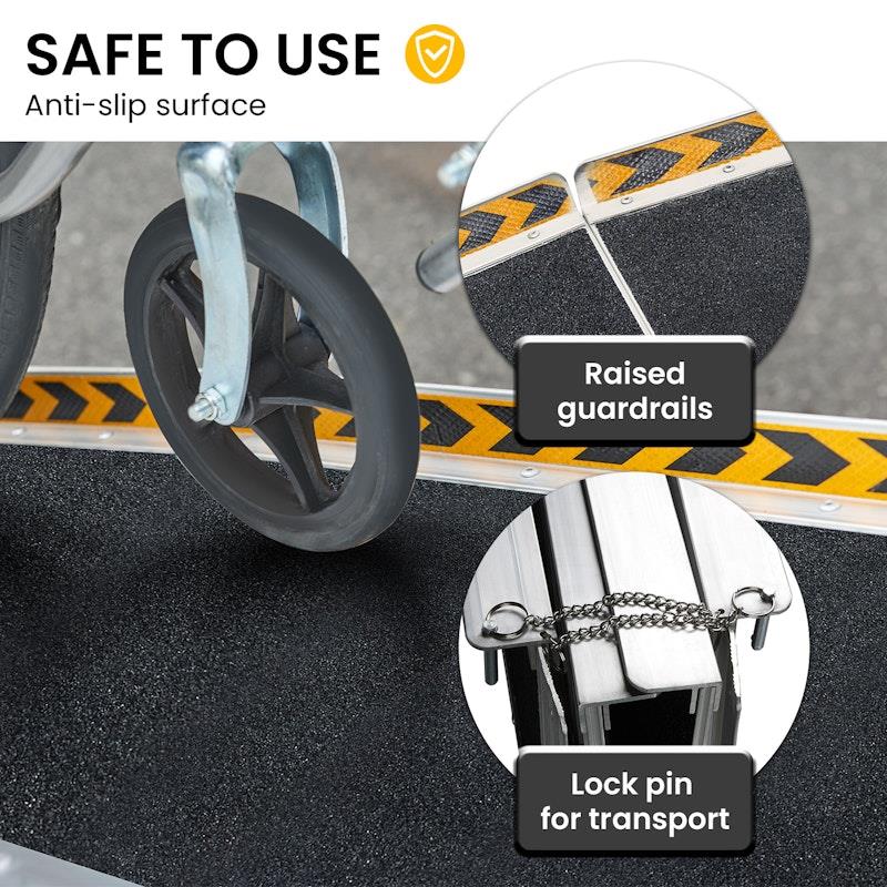 Kartrite 4 Feet High-Grip Aluminium Portable Wheelchair Ramp R03