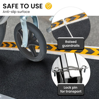 Kartrite 4 Feet High-Grip Aluminium Portable Wheelchair Ramp R03