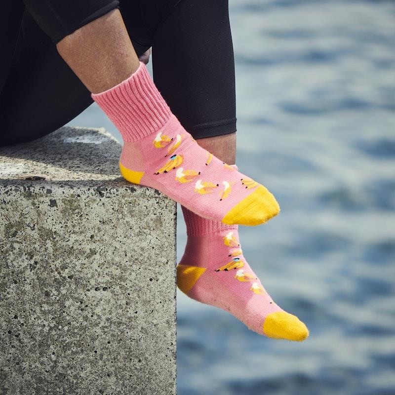 Glucology 6 Pack Fun Patterned Socks - Bananas, Avocado & Eggs (Medium)