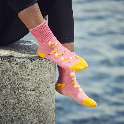Glucology 6 Pack Fun Patterned Socks - Bananas, Avocado & Eggs (Medium)