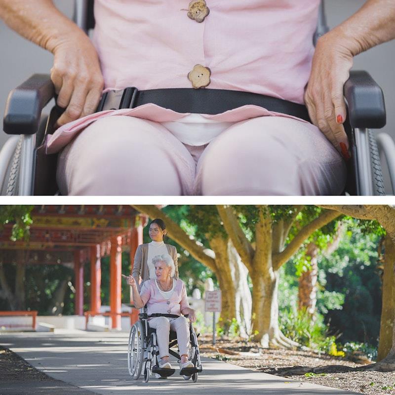 Equipmed 24 Inch Folding Wheelchair with Brakes - Black