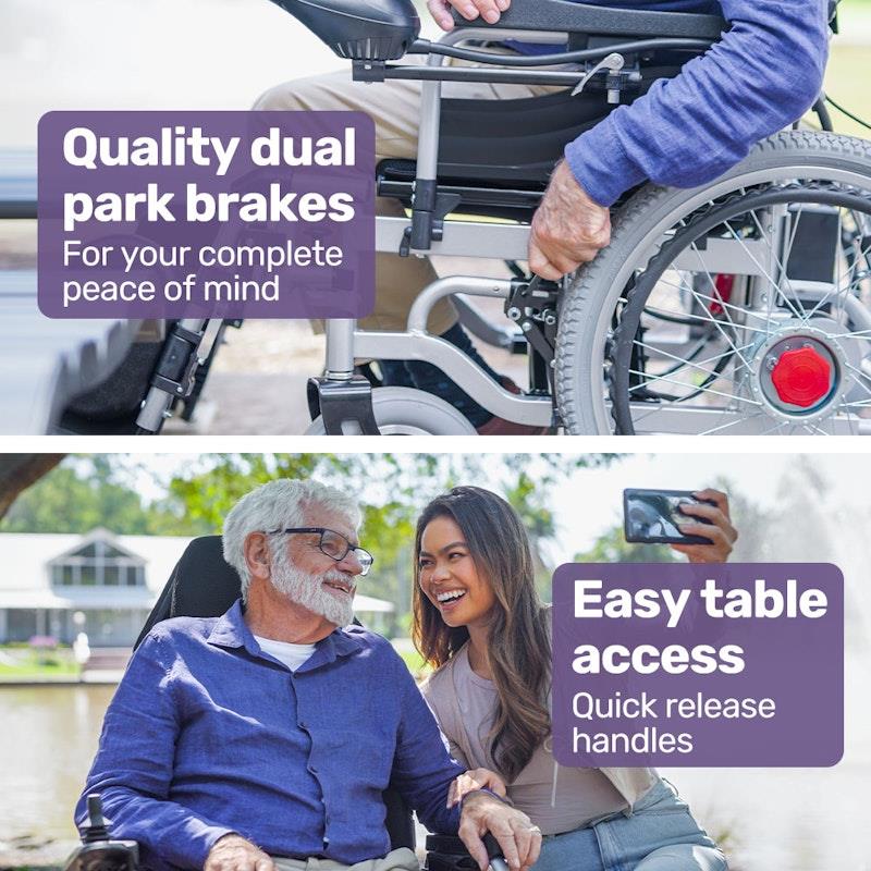 Equipmed Power Electric Wheelchair - XL Wide Bariatric Chair with Recline Adjustment