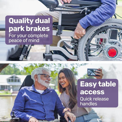 Equipmed Power Electric Wheelchair - XL Wide Bariatric Chair with Recline Adjustment