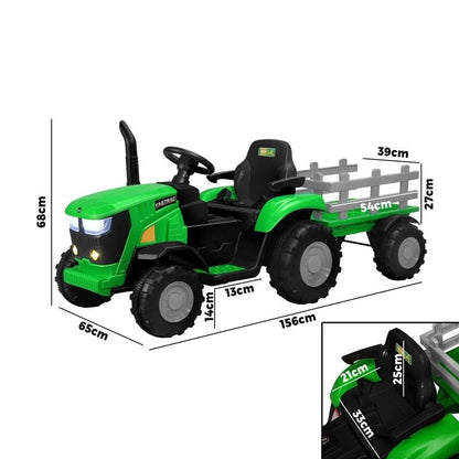 Mazam Kids Ride On Tractor - 12V Remote Control Electric Toy - XL Green