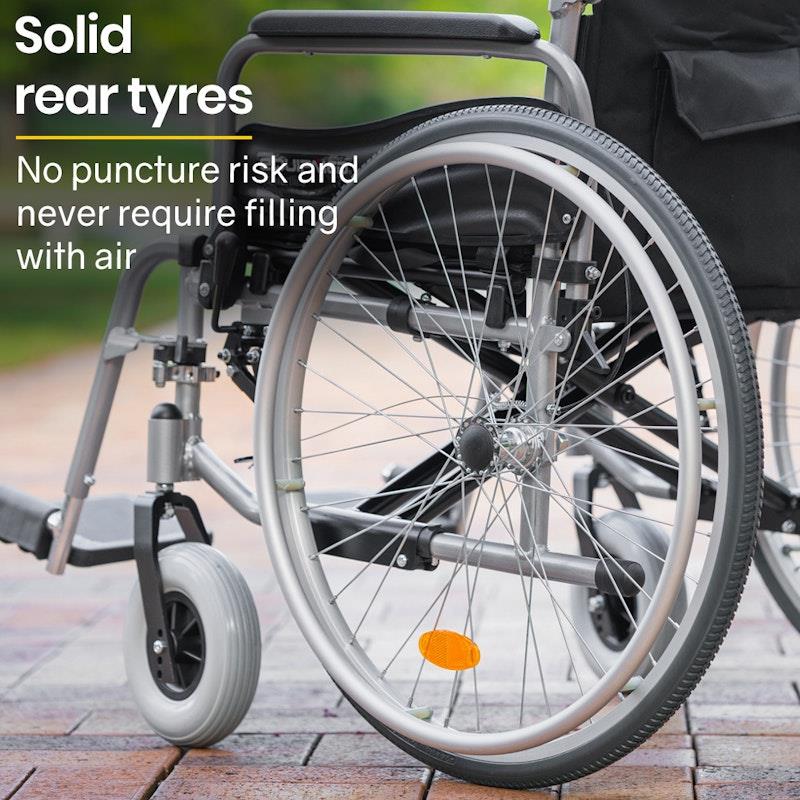 Equipmed Comfortline Extra-Wide Folding Wheelchair - Black