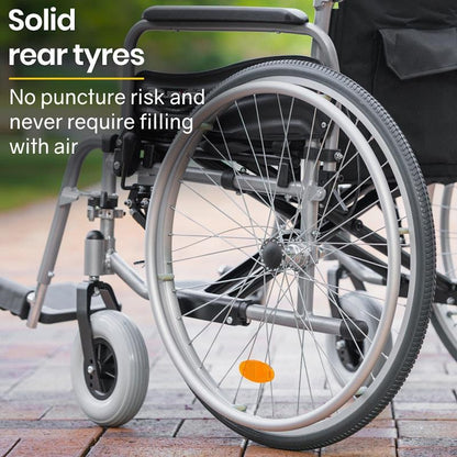 Equipmed Comfortline Extra-Wide Folding Wheelchair - Black